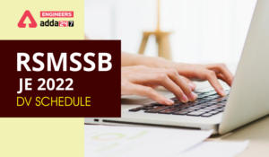 RSMSSB JE 2022 DV Schedule