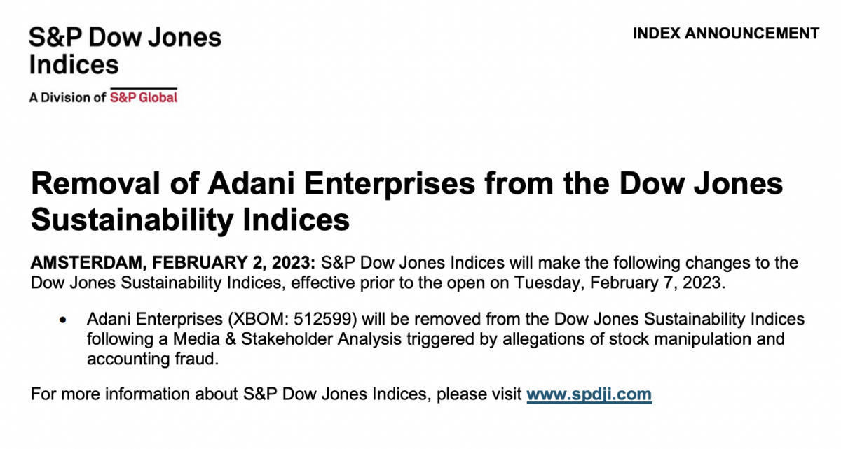 Adani Enterprises shares removed from US Indices_40.1
