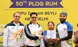 Ripu Daman Bevli as "Plogging Ambassador of India" on 50th Fit India Plogging Run_50.1