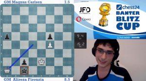 Iran's Alireza Firouzja beats Magnus Carlsen in Banter Blitz Cup final_50.1