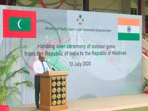 India hands over outdoor fitness equipment to Maldives_50.1