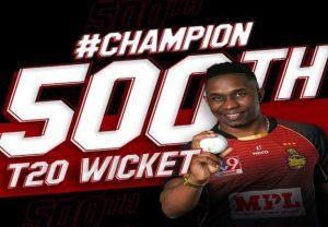 Dwayne Bravo becomes 1st bowler to scalp 500 wickets in T20 cricket_50.1