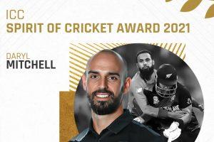 New Zealand's Daryl Mitchell named the ICC Spirit of Cricket Award 2021_4.1