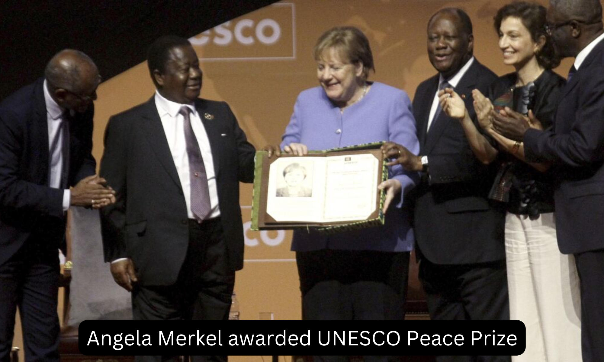 Angela Merkel awarded UNESCO Peace Prize