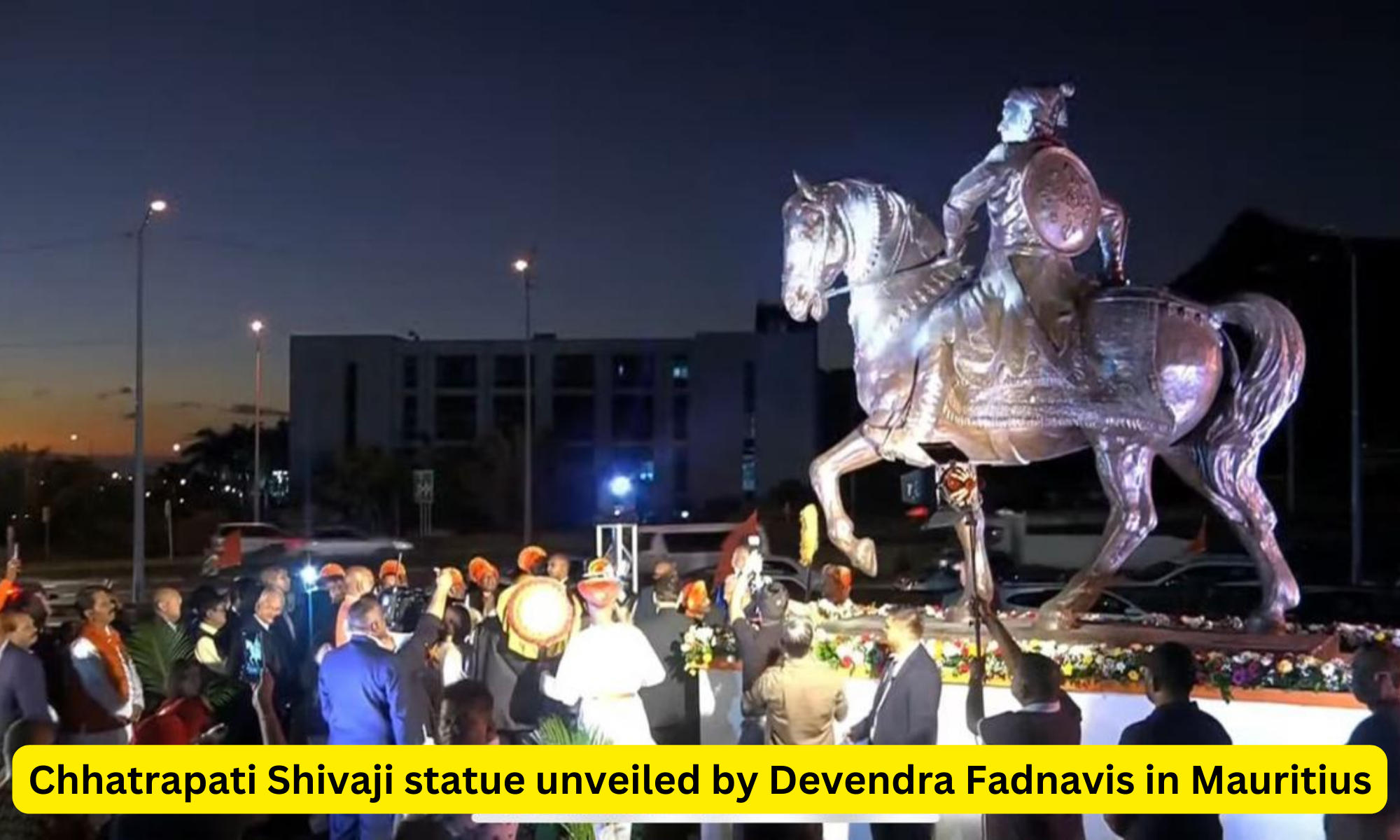 Chhatrapati Shivaji statue unveiled by Devendra Fadnavis in Mauritius