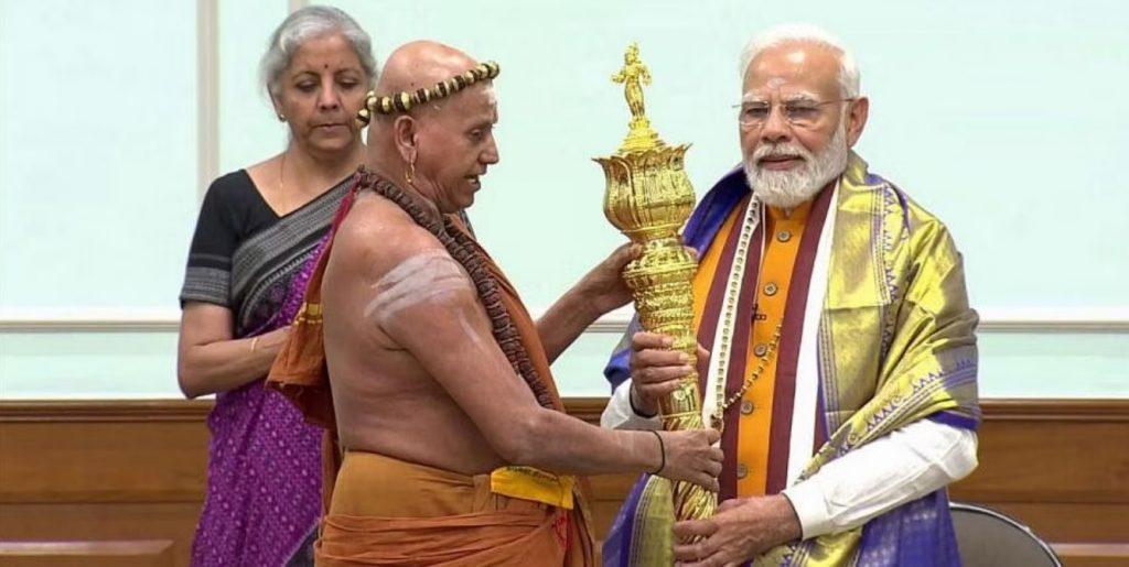 Adheenams hand over 'Sengol' to Modi 