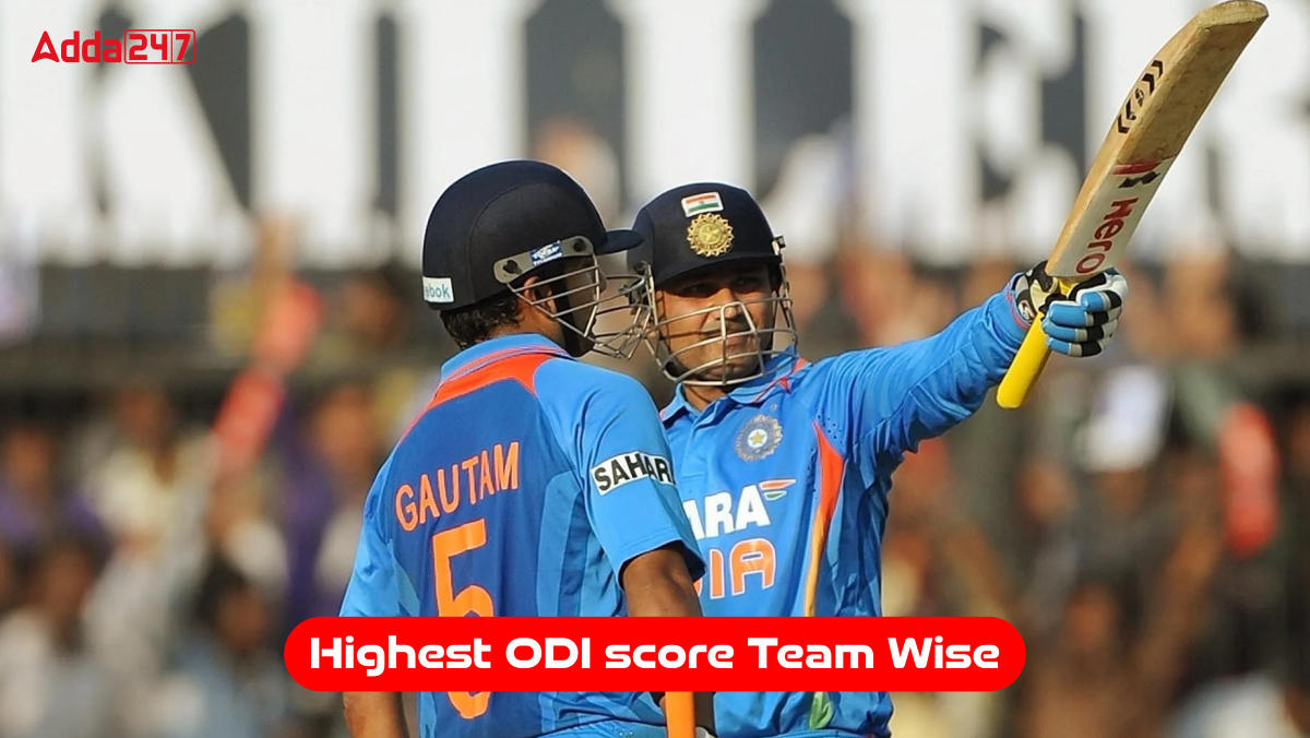 Highest ODI score Team Wise