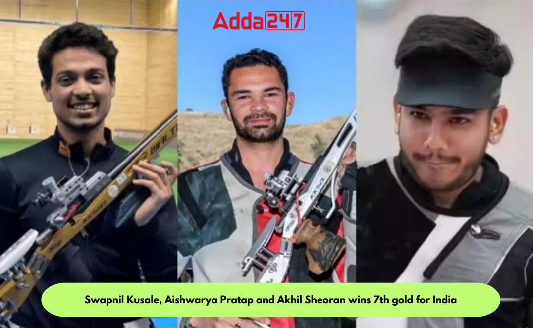 Swapnil Kusale, Aishwarya Pratap and Akhil Sheoran wins 7th gold for India