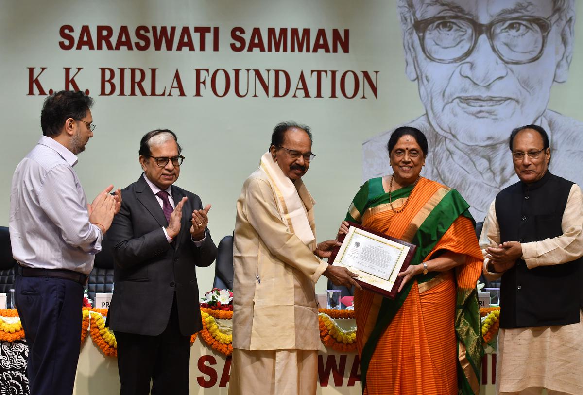 Tamil writer Sivasankari presented with Saraswati Samman 2022
