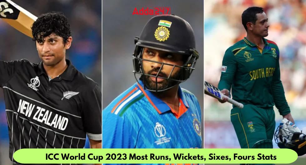 ICC World Cup 2023 Most Runs, Wickets, Sixes, Fours Stats