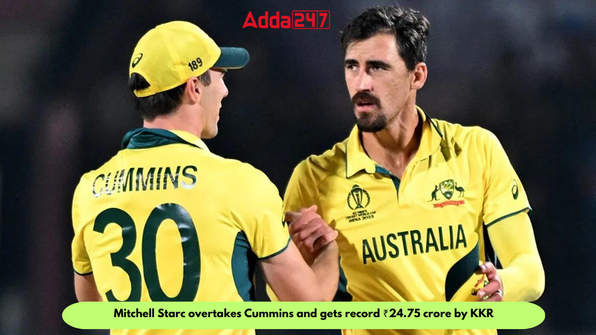 Mitchell Starc overtakes Cummins and gets record ₹24.75 crore by KKR
