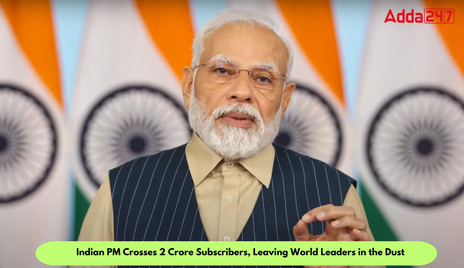 Indian PM Crosses 2 Crore Subscribers, Leaving World Leaders in the Dust