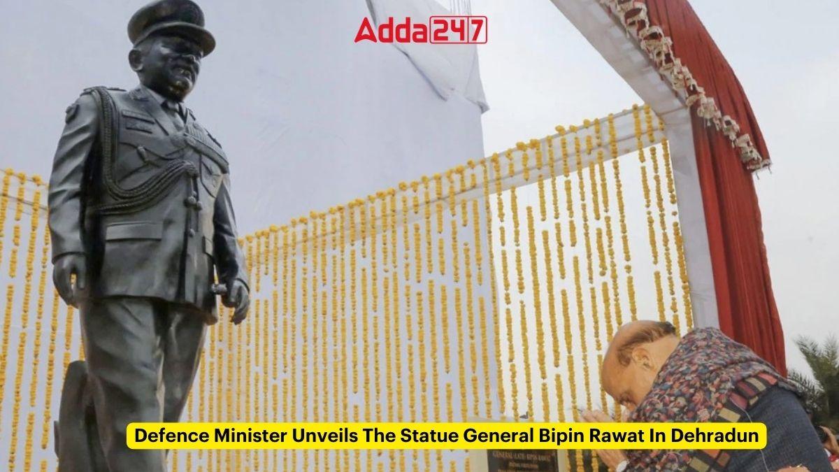 Defence Minister Unveils The Statue General Bipin Rawat In Dehradun
