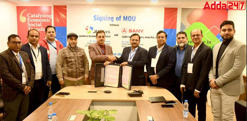 SANY India signs MoU with J&K Bank to give finance solution to their customers