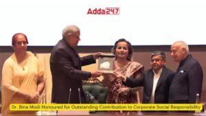 Dr. Bina Modi Honoured for Outstanding Contribution to Corporate Social Responsibility