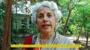 Dr. Soumya Swaminathan Honoured with Honorary Doctorate by McGill University