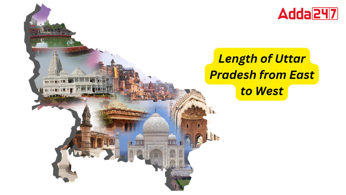 Length of Uttar Pradesh from East to West