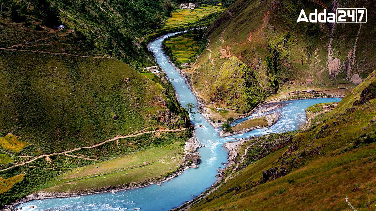 Border Forming River Between Nepal and India