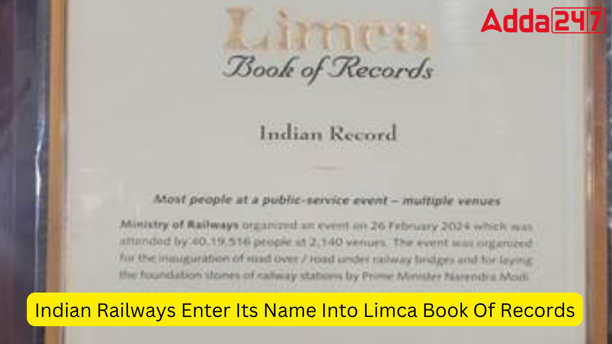 Indian Railways Enter Its Name Into Limca Book Of Records