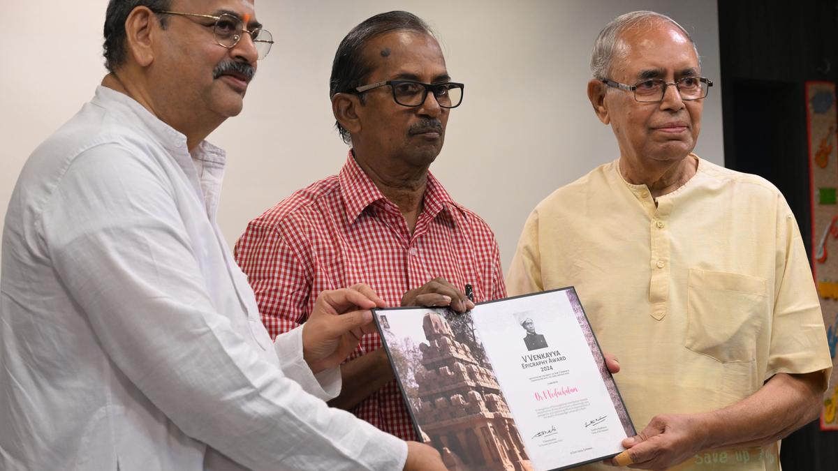 Tamil Epigrapher V. Vedachalam Honoured with Prestigious V Venkayya Epigraphy Award