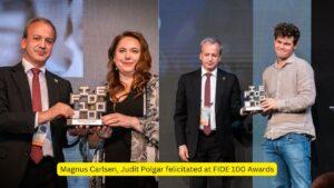 Magnus Carlsen, Judit Polgar felicitated at FIDE 100 Awards