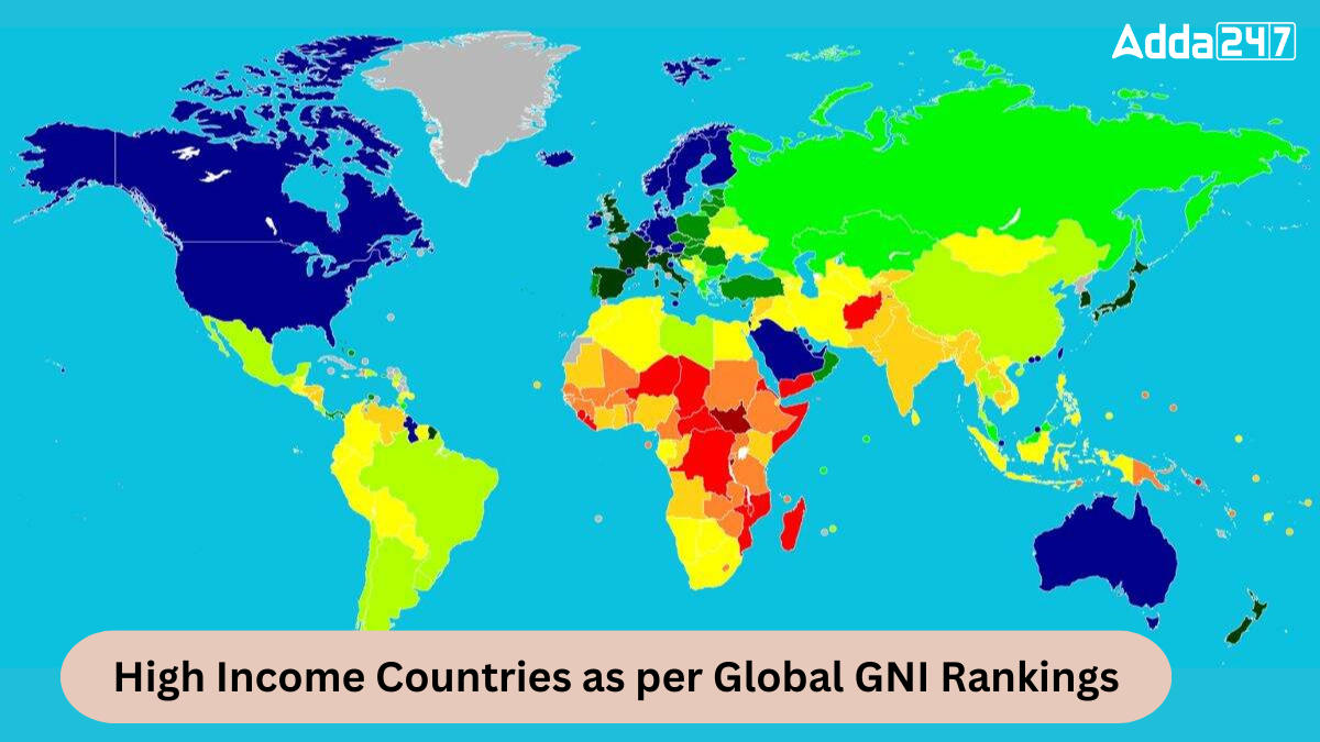 High Income Countries as per Global GNI Rankings