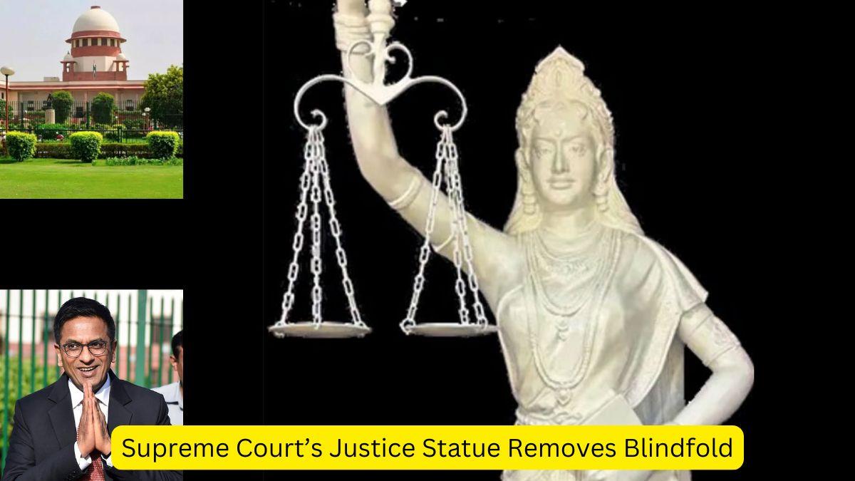 Supreme Court’s Justice Statue Removes Blindfold