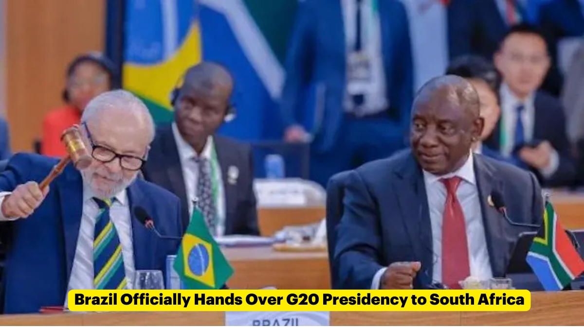 Brazil Officially Hands Over G20 Presidency to South Africa