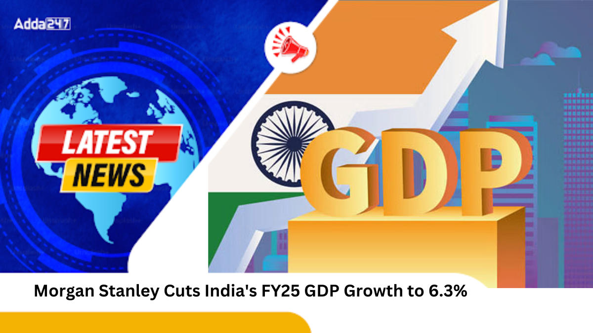 Morgan Stanley Cuts India's FY25 GDP Growth to 6.3%