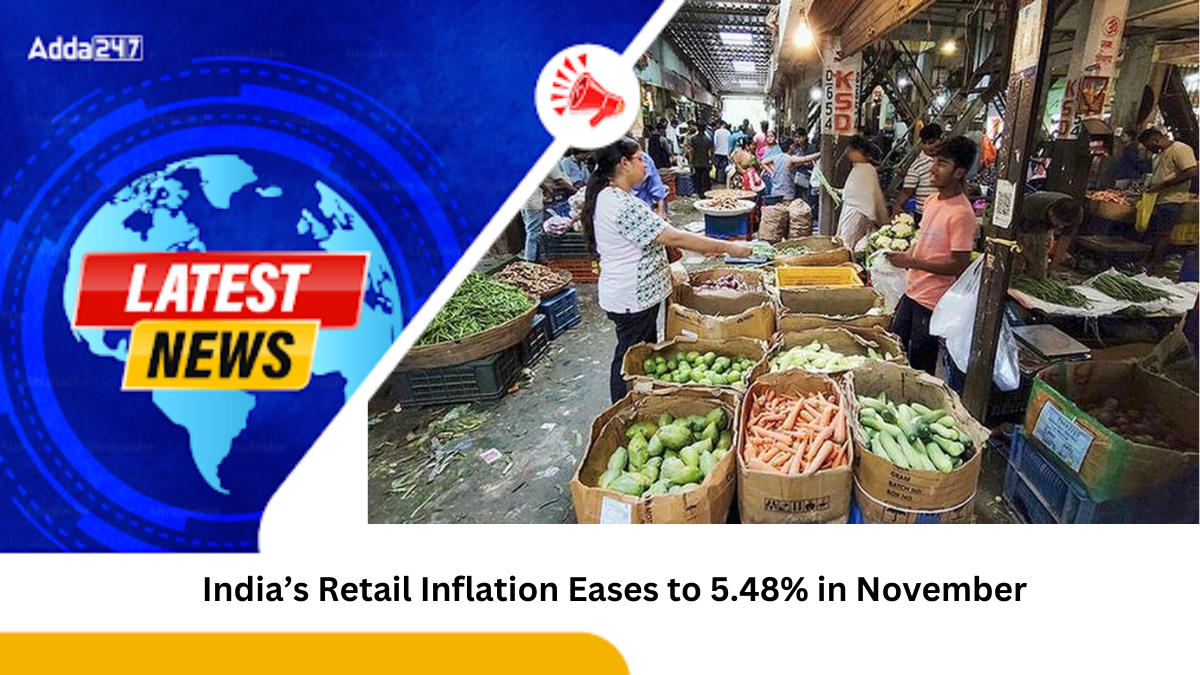 India’s Retail Inflation Eases to 5.48% in November