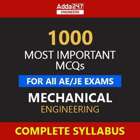 1000 Most Important MCQs For ALL AE/JE Exams Mechanical Engineering By Shivam Sir | Comprehensive E-books by Adda 247