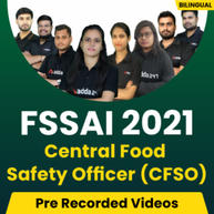 FSSAI 2021 | CENTRAL FOOD SAFETY OFFICER (CFSO) | Pre Recorded Videos | Bilingual (Hinglish)