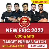 New ESIC 2022 – UDC & MTS Prelims Target Batch_50.1