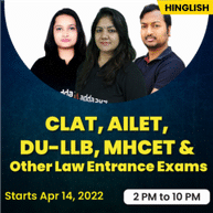 CLAT/DU-LLB/AILET/MH-CET/Other Law Entrance Exams Batch | Live Classes By Adda247