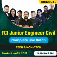 FCI Junior Engineer Civil Complete Batch 2022 (Tech + Non Tech) | Bilingual | Online Live Classes By Adda247