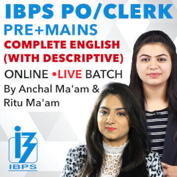 IBPS PO | Clerk (Pre+Mains) Complete English (With Descriptive) Live Batch (By Anchal Ma'am | Ritu Ma'am) |_3.1