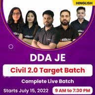 DDA JE Civil 2.0 Target Batch (Tech Plus Non-Tech) | Online Live Classes By Adda247