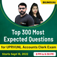 Top 300 Most Expected Questions for UPRVUNL Accounts Clerk Exam Batch | Bilingual | Live Classes By Adda247