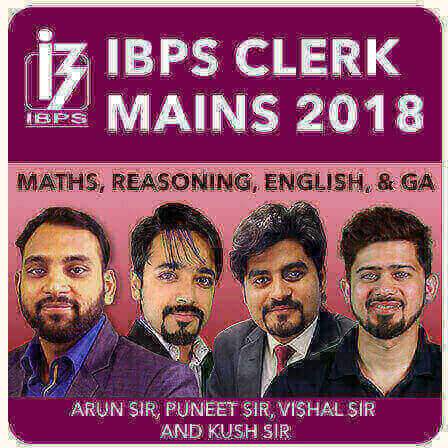 IBPS Clerk Mains 2018 Maths, English, Reasoning and General Awareness By Arun Sir, Puneet Sir, Vishal Sir and Kush Sir (Live Classes) | Latest Hindi Banking jobs_3.1
