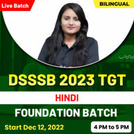 DSSSB 2023 TGT HINDI Foundation Batch | Online Live Classes By Adda247