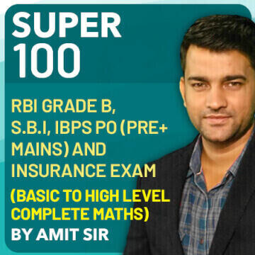 Super 100 Batch for RBI Grade B, S.B.I,IBPS PO PRE+ MAINS and Insurance Exam(Basic to High level Complete Maths) By Amit Sir (Live Classes) |_3.1