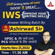 IWS | Improve Your Writing Skills By Ashirwad Sir Online Live Classes | Complete Answer Writing Batch By Adda247