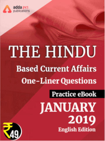The Hindu Newspaper Based One-Liners eBook:January 2019 Edition | Latest Hindi Banking jobs_3.1