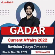 GADAR Current Affairs 2022  Online Live Classes | 7 Days 7 Mocks | Bilingual Revision Batch By Adda247