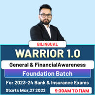 Warrior 1.0 | General & Financial Awareness Foundation Batch | For 2023-24 Bank & Insurance Exams | Online Live Classes By Adda247