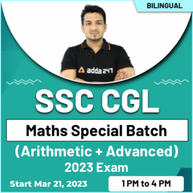 SSC CGL -Maths Special Batch (Arithmetic + Advanced) for 2023 Exam | Hinglish | Online Live Classes by Adda247