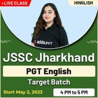 JSSC Jharkhand PGT English Target Batch | Online Live Classes By Adda247