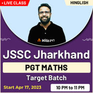 JSSC Jharkhand PGT Math's Target Batch | Online Live Classes By Adda247