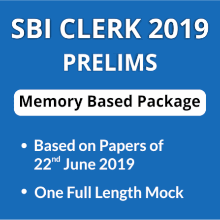 SBI Clerk Prelims 2019 Memory Based Mock Test | Get Here |_3.1