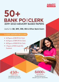 50+ Bank PO & Clerk 2019-2023 Previous Years' Memory Based Papers Book (English Printed Edition) By Adda247